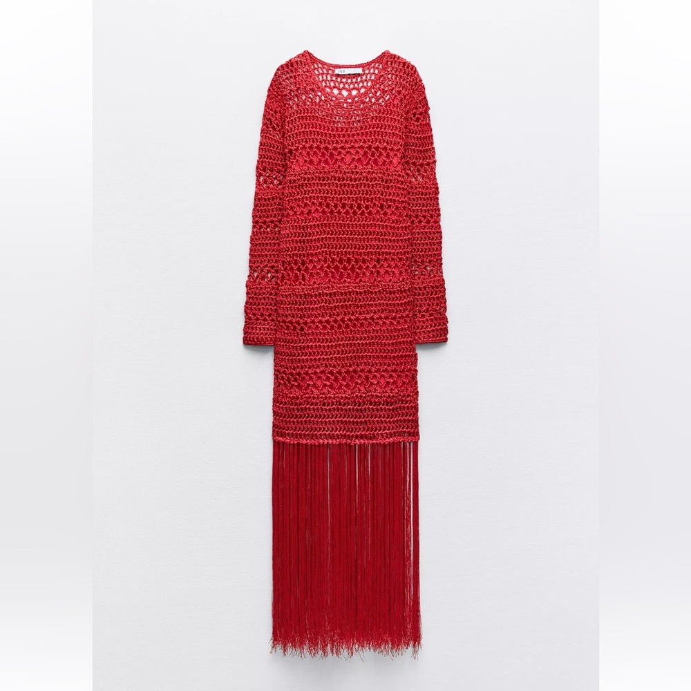 Zara Red Crochet Dress